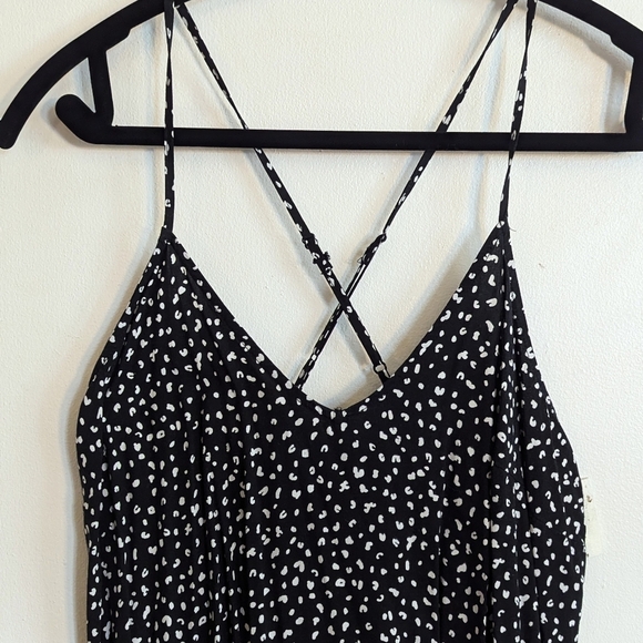 Old Navy Sleeveless V Neck Maxi Shift Dress Black Leopard Pattern - Picture 4 of 5